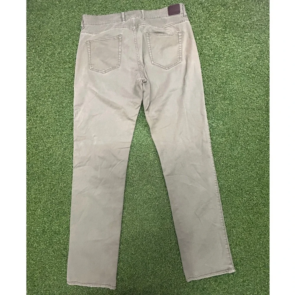 Peter Millar Mens 35 Olive Green Five Pocket Straight Leg Pants Casual Trousers